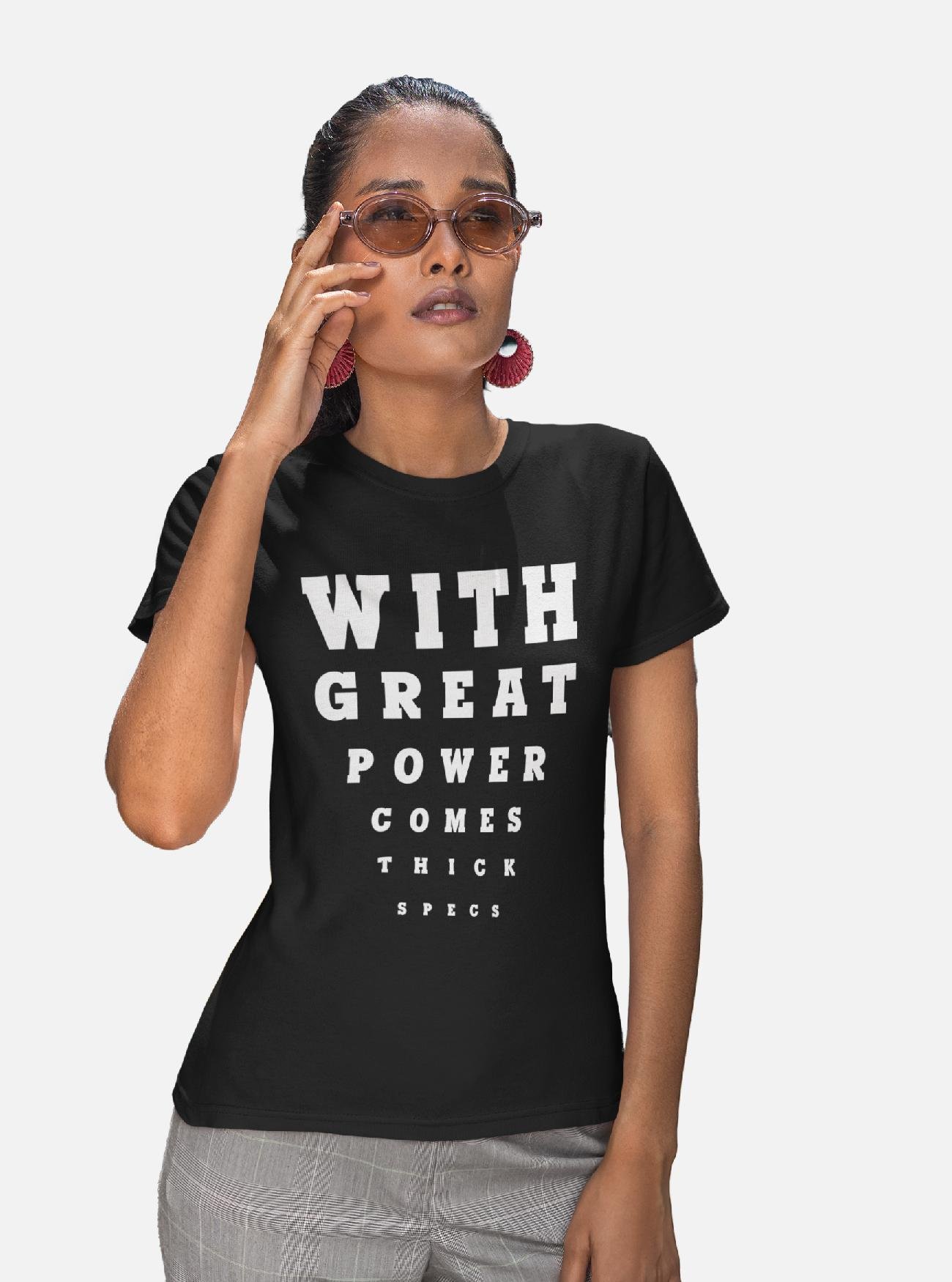 Visionary Power graphic T-shirt in black – for those who see it all and look down on the rest.